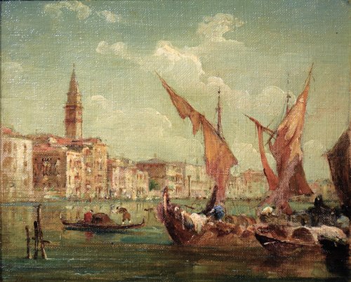 Coppia di Vedute Veneziane - Giudecca e Canal Grande